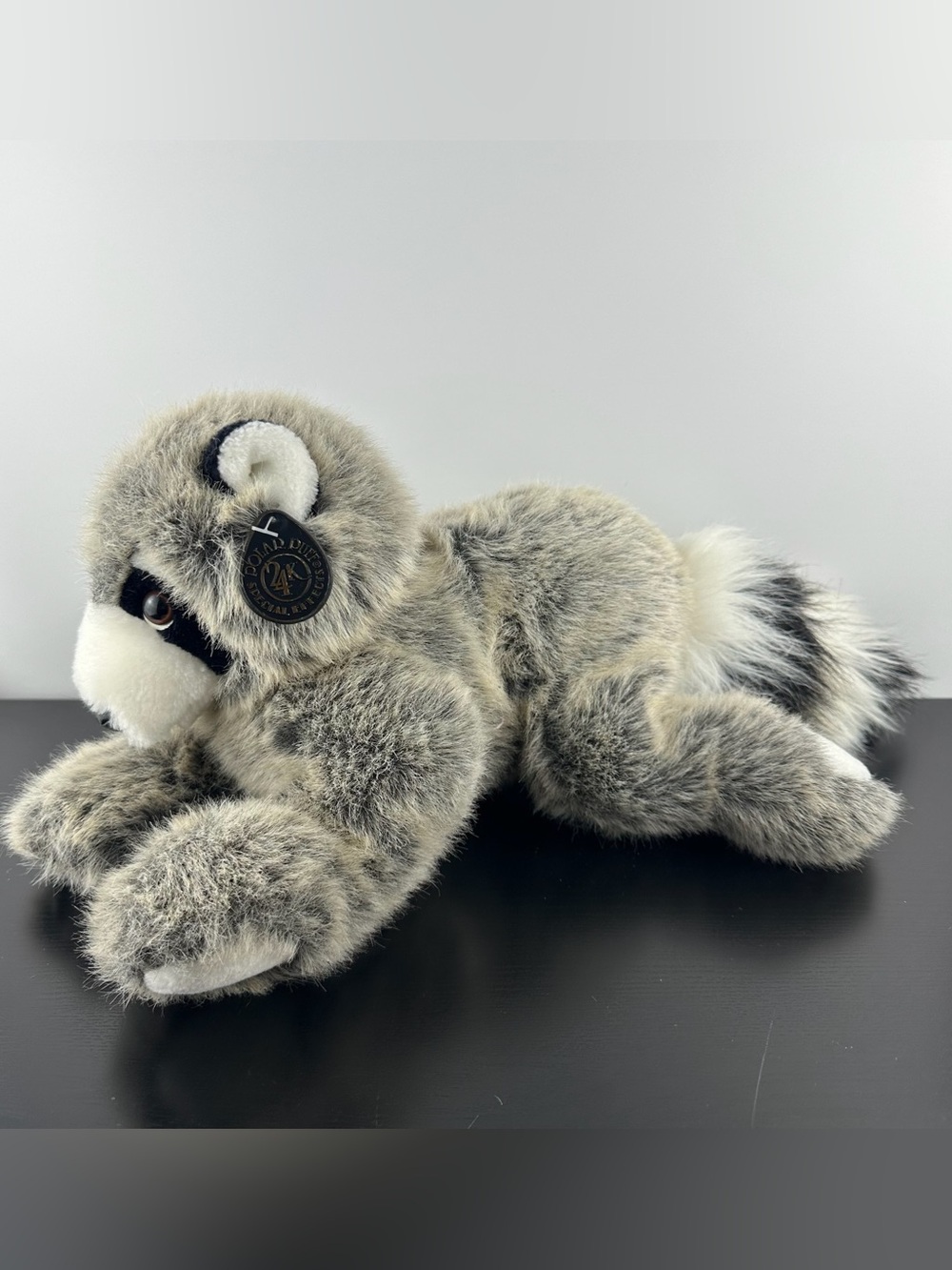 24K Polar Puff RARE Raleigh Raccoon 15” #5550 Large Gray White Black Plush